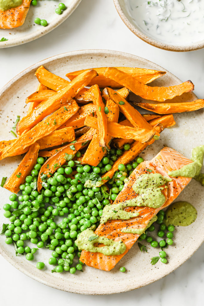 healthier fish and chips on a plate
