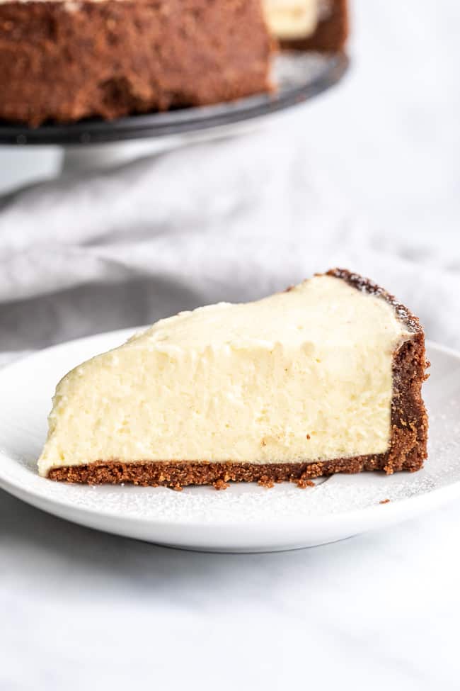 salted caramel keto cheesecake on a plate