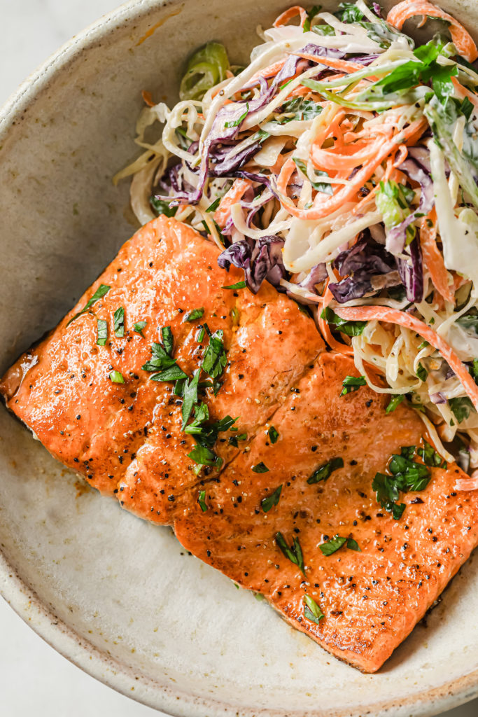 salmon with cabbage slaw
